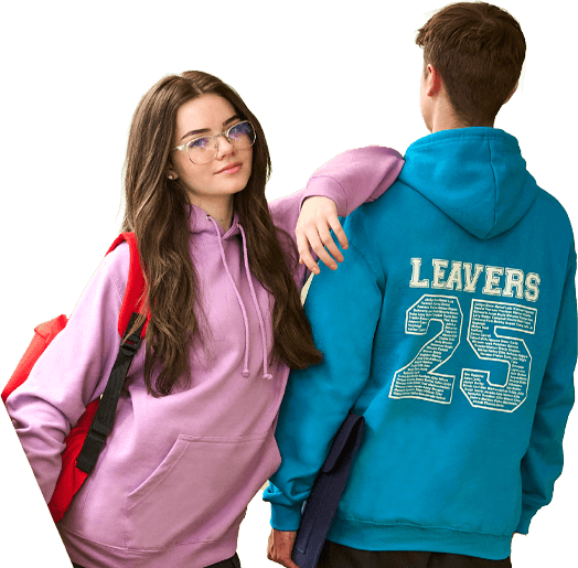 People wearing leavers hoodies