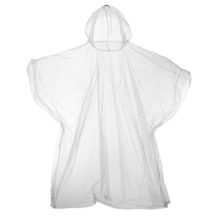 Kids emergency hooded plastic poncho - Clear - One size main product photo