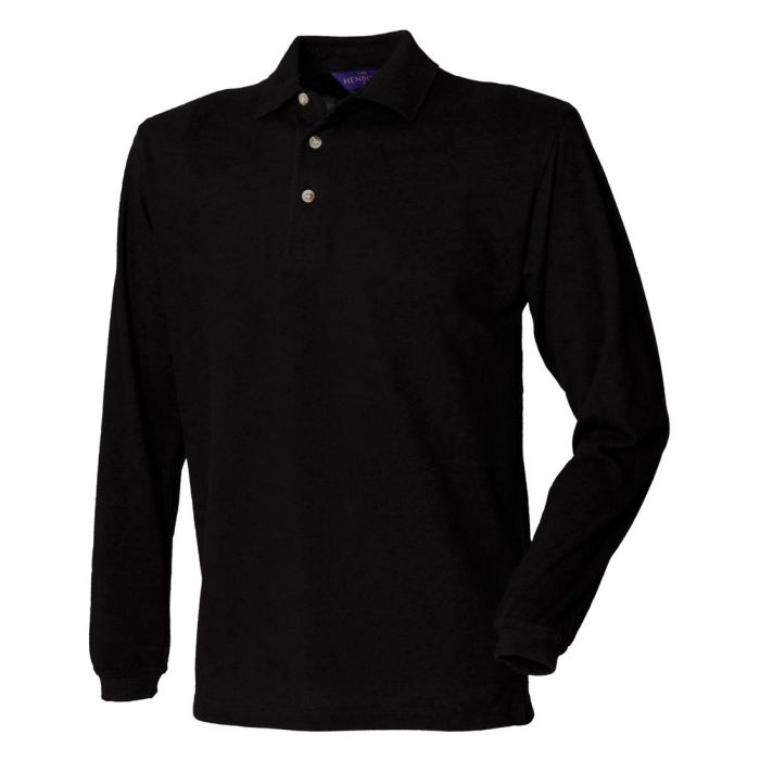 Long sleeve cotton polo shirt main product photo