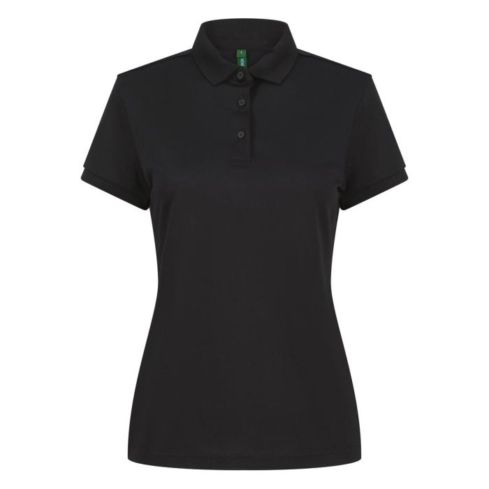 Women's recycled polyester polo shirt main product photo