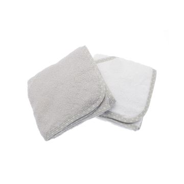 Baby hooded towel (2-pack) - White/Grey - One size