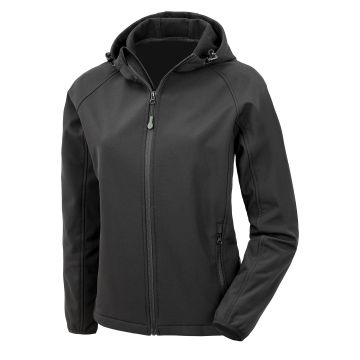 Womenï¿½s recycled 3-layer printable hooded softshell