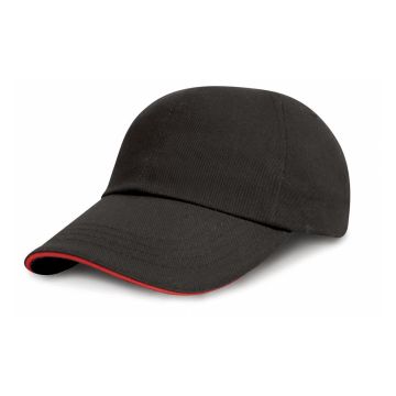 Low-profile heavy brushed cotton cap with sandwich peak