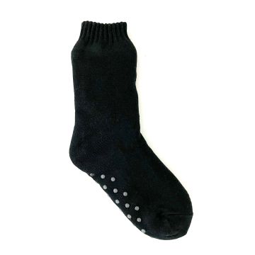 Adult sherpa socks with turndown - Black/Black - Socks UK 7/11