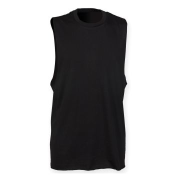 High neck slash armhole vest High neck slash armhole vest