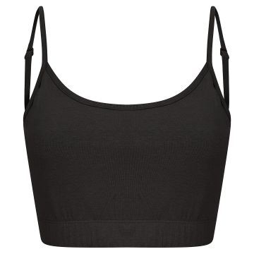 Women's sustainable fashion cropped cami top with adjustable straps